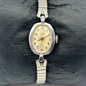Vintage Timex Silver St. Steel Women’s Watch Working New Battery